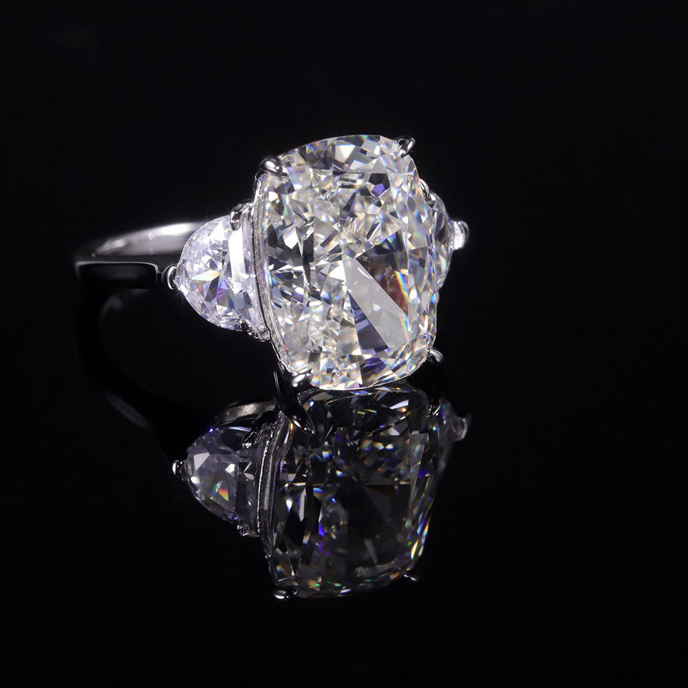 Three Stone Oval Diamond Engagement Ring 8 Carats