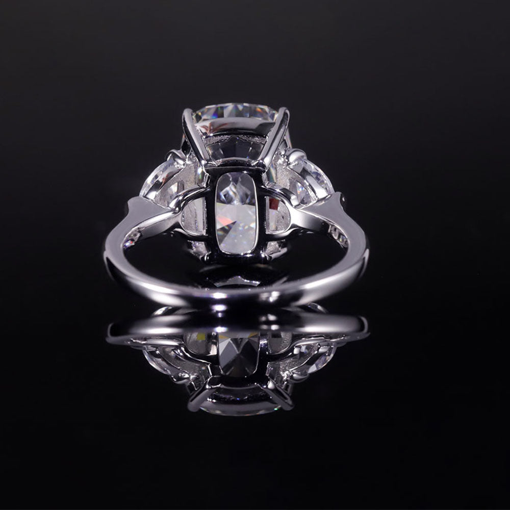 Three Stone Oval Diamond Engagement Ring 8 Carats