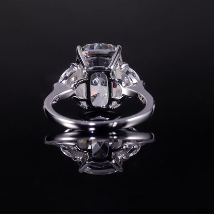 Three Stone Oval Diamond Engagement Ring 8 Carats