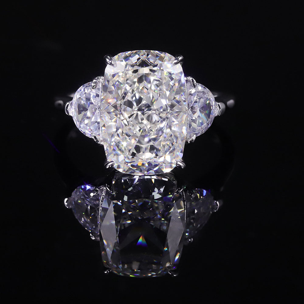 Three Stone Oval Diamond Engagement Ring 8 Carats