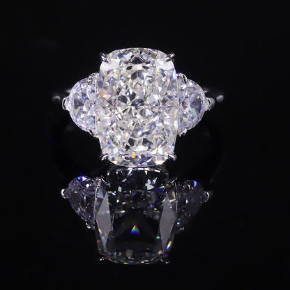 Three Stone Oval Diamond Engagement Ring 8 Carats