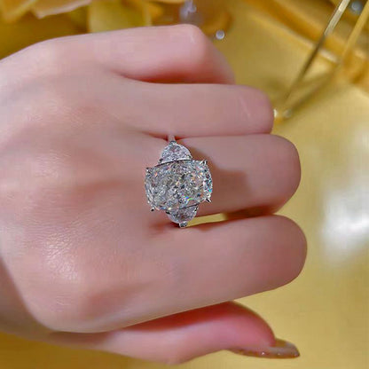 Three Stone Oval Diamond Engagement Ring 8 Carats