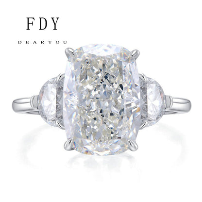 Three Stone Oval Diamond Engagement Ring 8 Carats