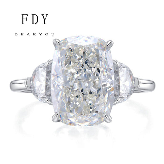 Three Stone Oval Diamond Engagement Ring 8 Carats