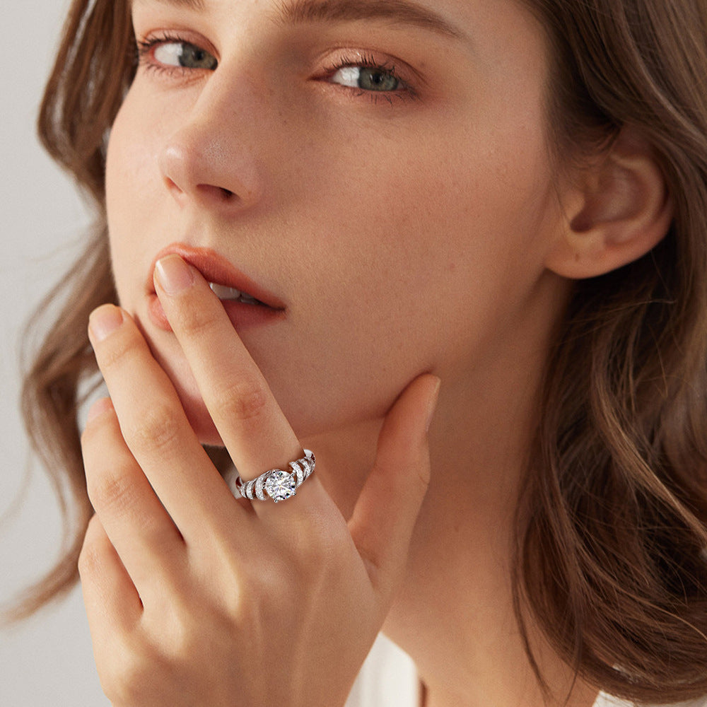 Unique Moissanite Engagement Wedding Rings 1.5 Carats