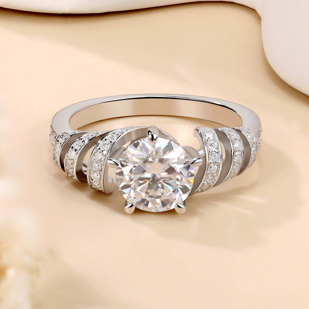 Unique Moissanite Engagement Wedding Rings 1.5 Carats