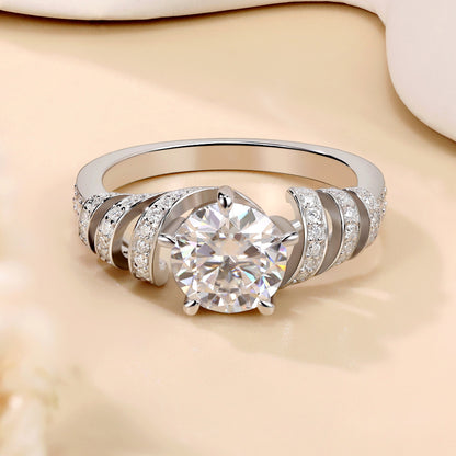 Unique Moissanite Engagement Wedding Rings 1.5 Carats