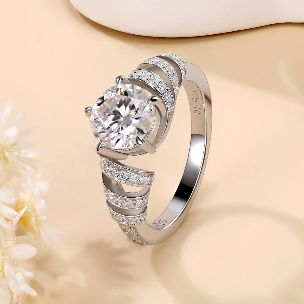 Unique Moissanite Engagement Wedding Rings 1.5 Carats