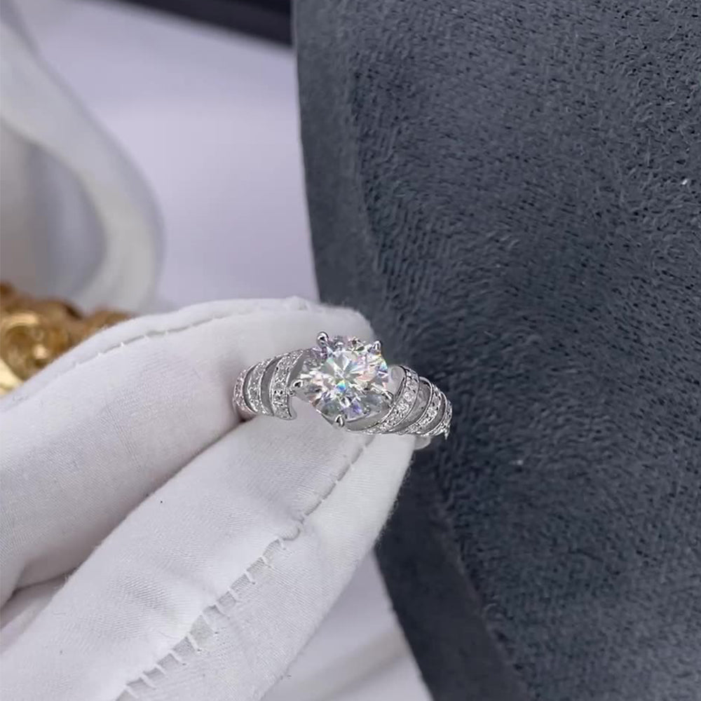 Unique Moissanite Engagement Wedding Rings 1.5 Carats