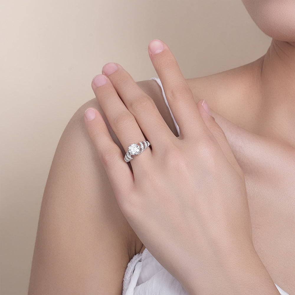 Unique Moissanite Engagement Wedding Rings 1.5 Carats