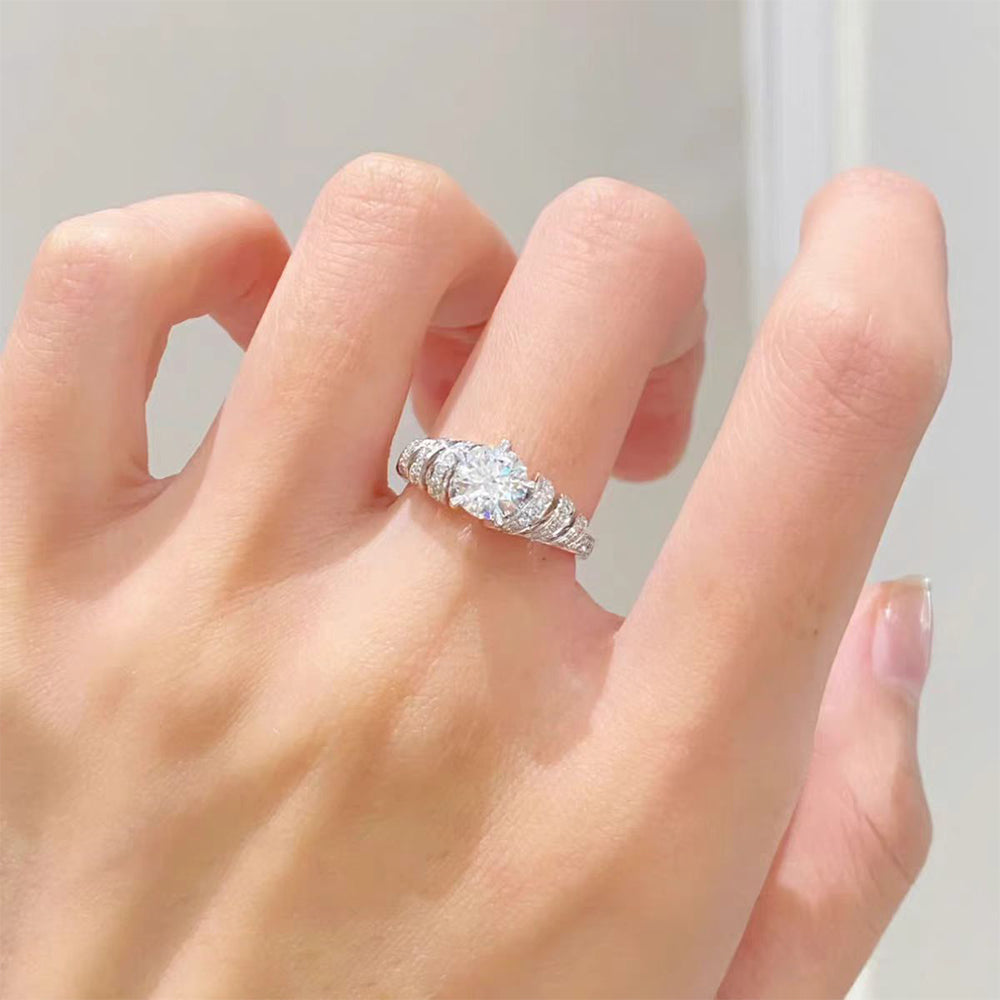 Unique Moissanite Engagement Wedding Rings 1.5 Carats