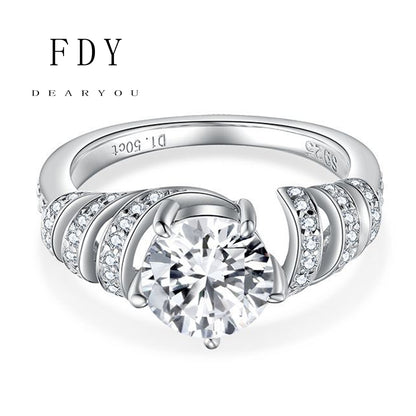 Unique Moissanite Engagement Wedding Rings 1.5 Carats