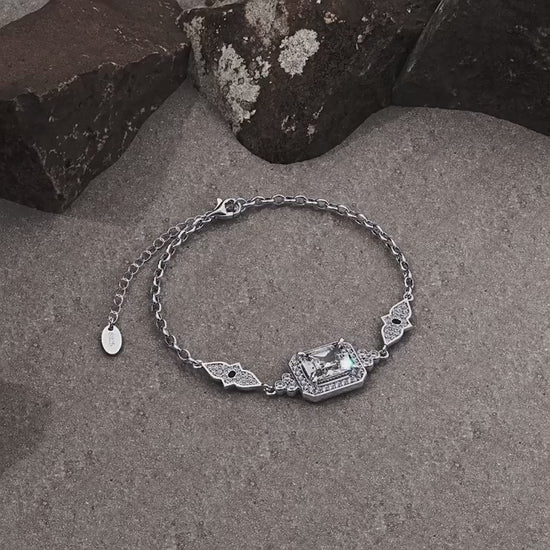 S925 Sterling Silver Bracelet with 8A Sparkling Zircon Diamond