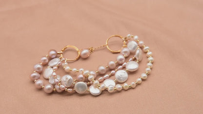 Baroque Pearl Bracelet Four-layer Bangle Jewelry